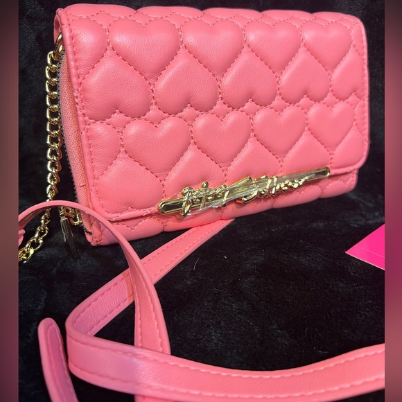 🩷BETSEY JOHNSON Heart Quilted Pink Crossbody & XOLEAH Key Chain Card Wallet🩷NWT - Picture 17 of 17